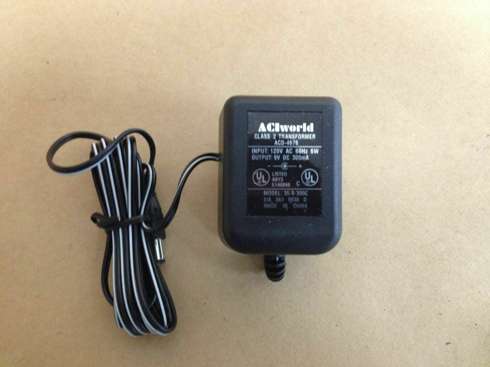 New 9V 300mA 5.5mm x 2.5mm ACIWorld ACD-4676 Class 2 Transformer Power Supply Ac Adapter